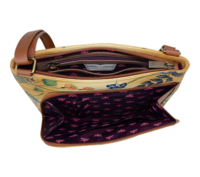 Anuschka Painte d Leather Cross body w/ Front Z ip RFID Organiz — View 3