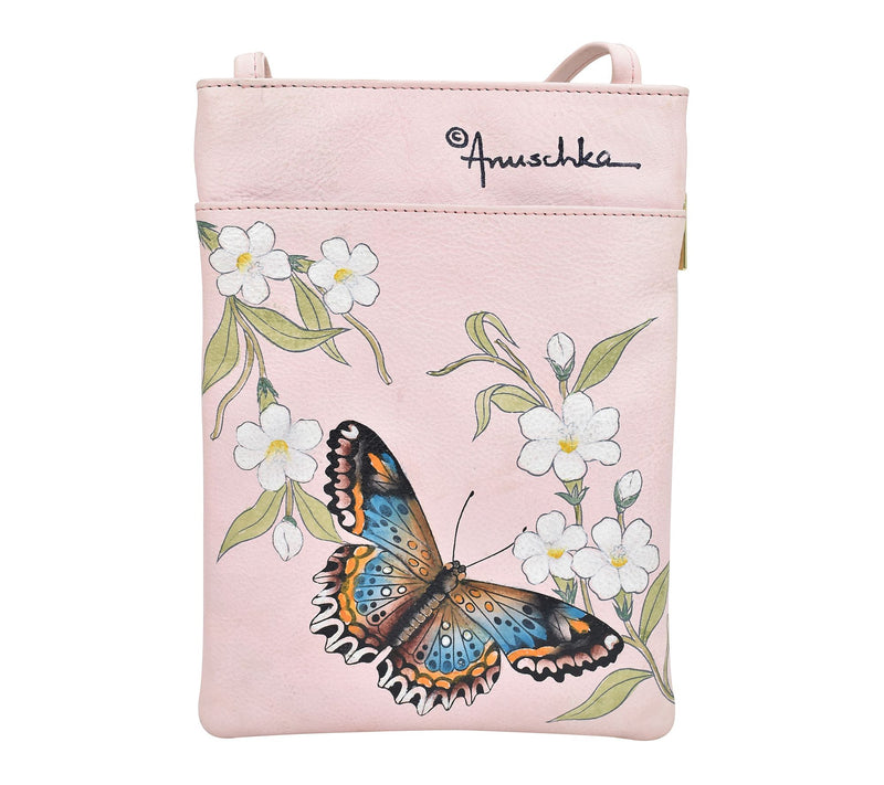 Anuschka Painte d Leather Mini Double Zip Trav el Crossbody — View 2