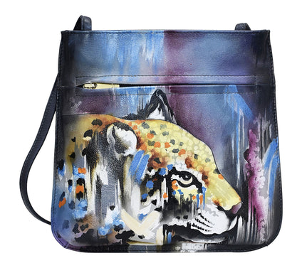 Anuschka Painted Leather Slim Crossbody with Front Zip