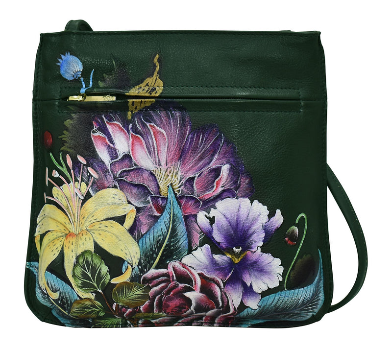Anuschka Painted Leather Slim Crossbody with Front Zip — View 13