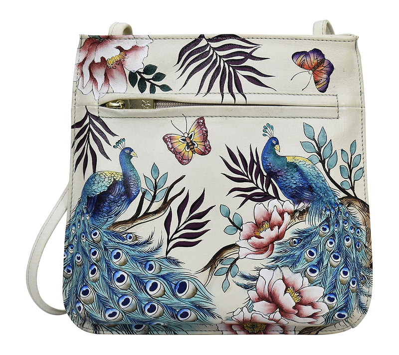 Anuschka Painted Leather Slim Crossbody with Front Zip — View 14