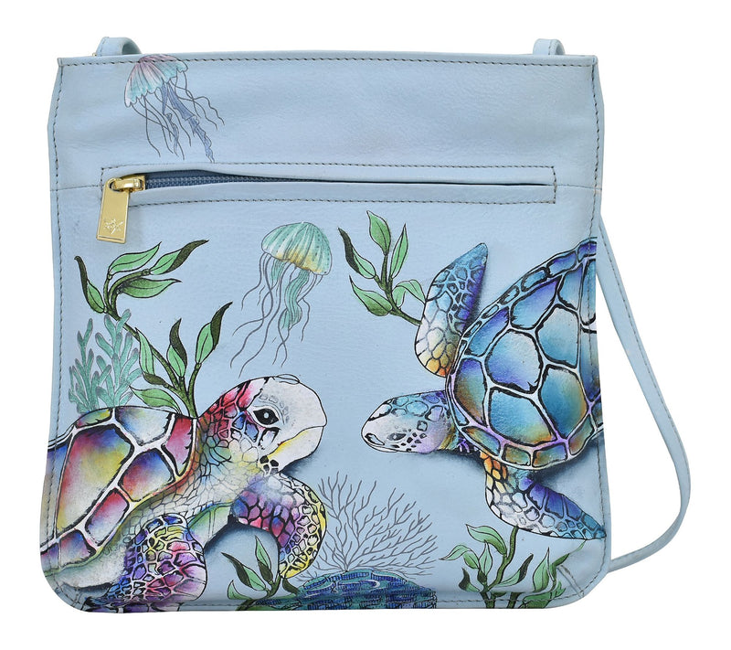 Anuschka Painted Leather Slim Crossbody with Front Zip — View 16