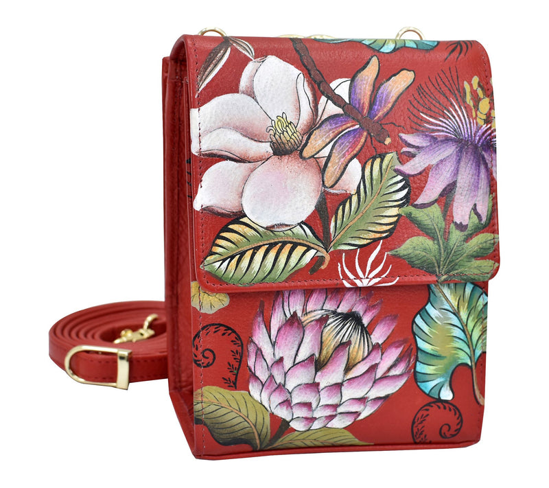 Anuschka Painted Leather Triple Compartment Flap Crossbody — View 9