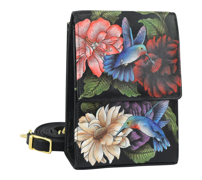 Anuschka Painted Leather Triple Compartment Flap Crossbody — View 10