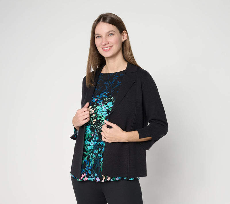 Susan Graver Open Front Sweater Jacket — View 11