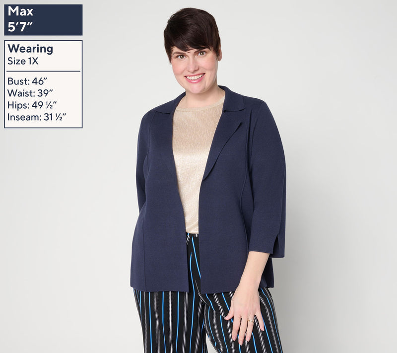 Susan Graver Open Front Sweater Jacket — View 2