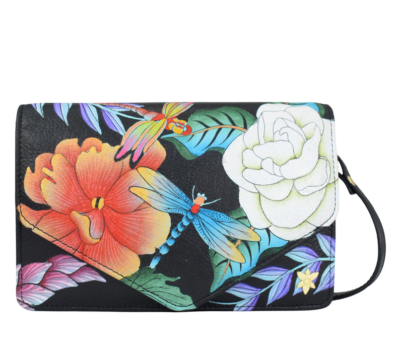 Anuschka Painted Leather Convertible Wallet Crossbody — View 9