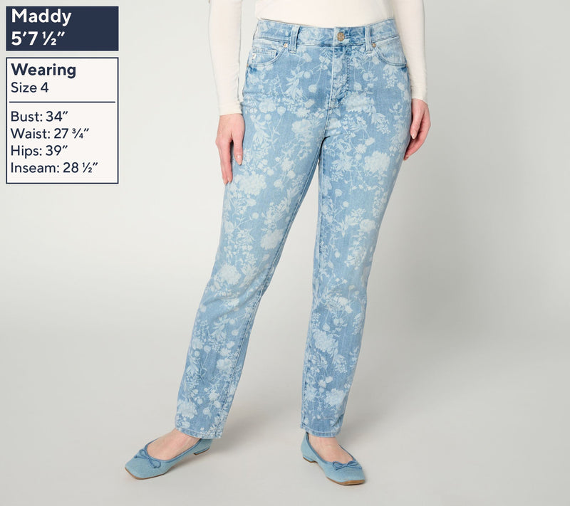 Seven7 Jeans Uplifter Straight Leg Jeans - Pathway Floral — View 2
