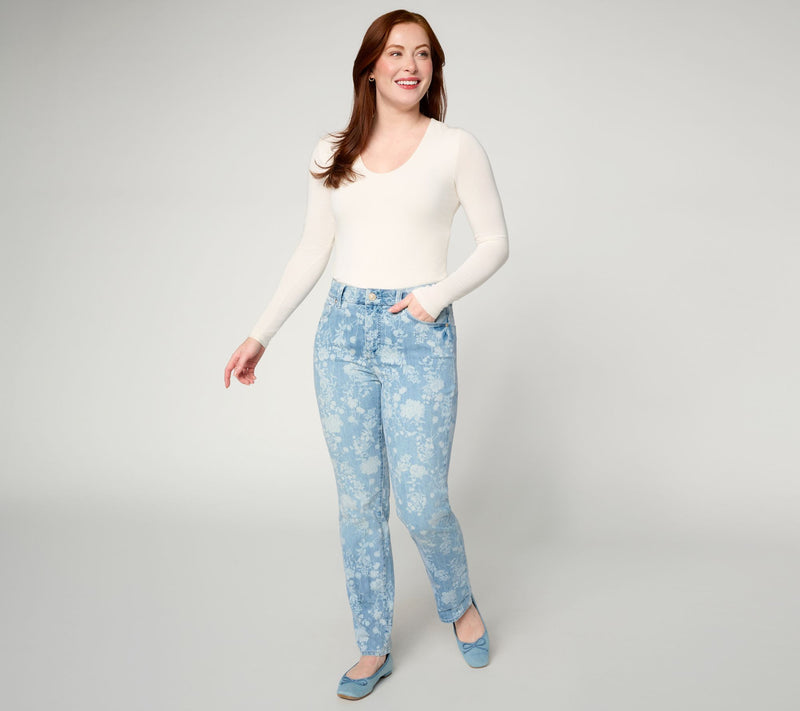 Seven7 Jeans Uplifter Straight Leg Jeans - Pathway Floral — View 4