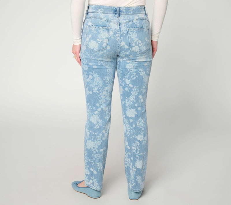Seven7 Jeans Uplifter Straight Leg Jeans - Pathway Floral — View 3