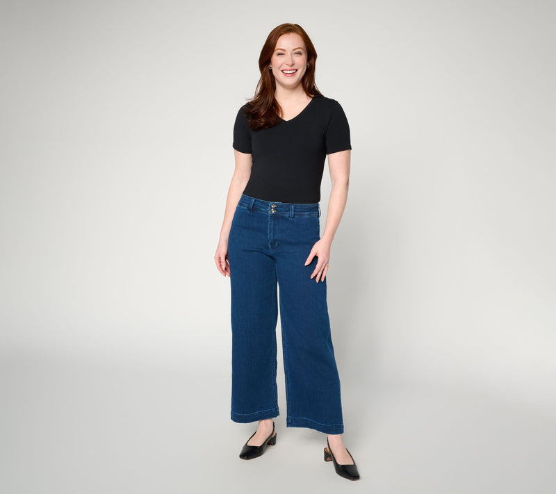 Seven7 Jeans Stretch Terry Wide Leg Pants - Outlaw — View 5