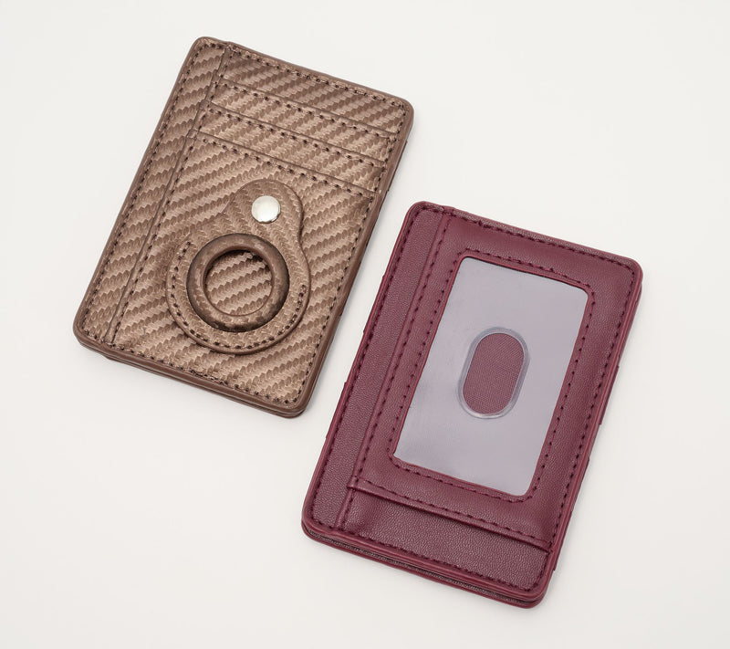 MysticMagic Set of 2 RFID Blocking Wallet w/ Airtag Holder — View 4