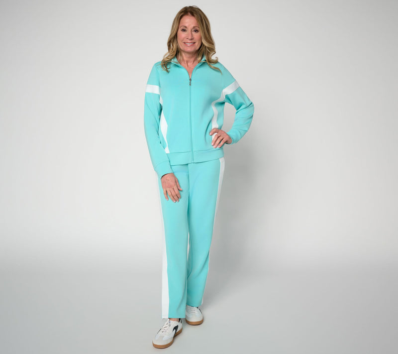 Belle by Kim Gravel ScubaLuxe Sport Stripe Jacket — View 5
