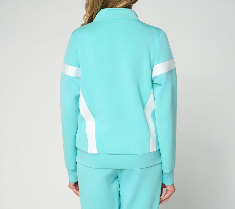 Belle by Kim Gravel ScubaLuxe Sport Stripe Jacket — View 4