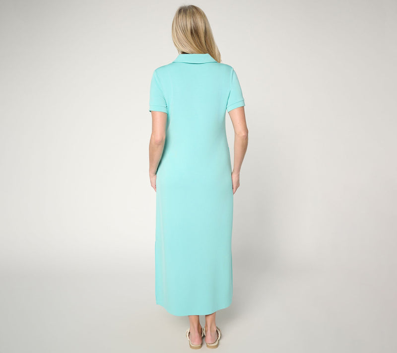 Belle by Kim Gravel Petite ScubaLuxe Escape Edit Polo Maxi Dress — View 14