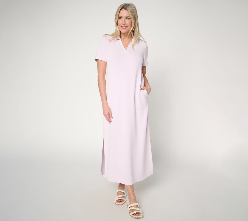 Belle by Kim Gravel Petite ScubaLuxe Escape Edit Polo Maxi Dress — View 9
