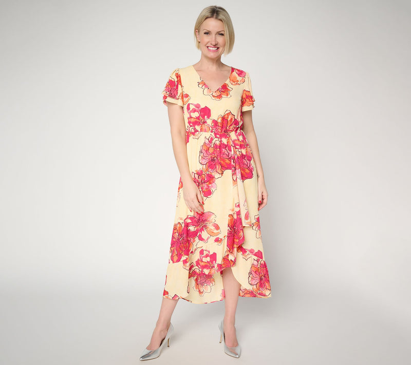 BEAUTIFUL by Lawrnece Zarian Petite Flutter Sleeve Dress — Main view