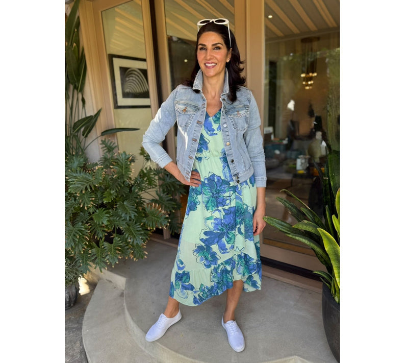 BEAUTIFUL by Lawrnece Zarian Petite Flutter Sleeve Dress — View 13
