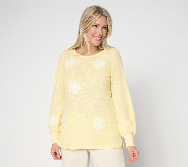 Belle by Kim Gravel Daisies are a Girls Best Bloom Slouchy Top — Main view