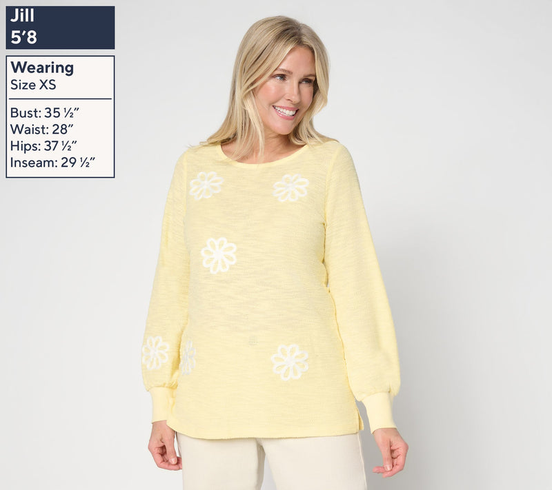 Belle by Kim Gravel Daisies are a Girls Best Bloom Slouchy Top — View 3
