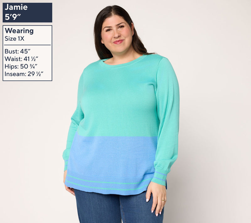 Belle by Kim Gravel Bottom Line Tipped Sweater — View 2