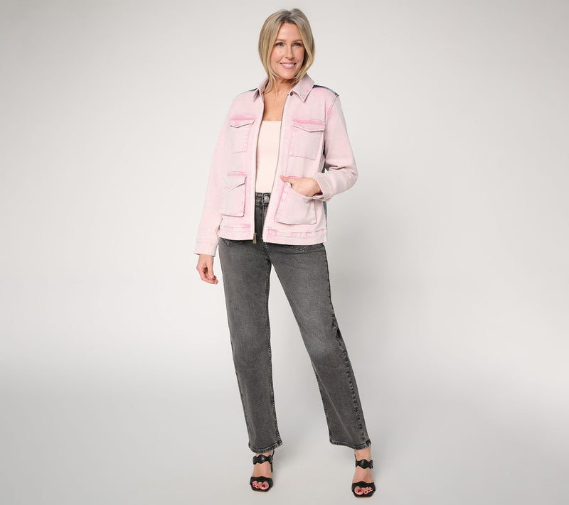 LOGO by Lori Goldstein Special Edition Mixed Media Denim Jacket — View 4