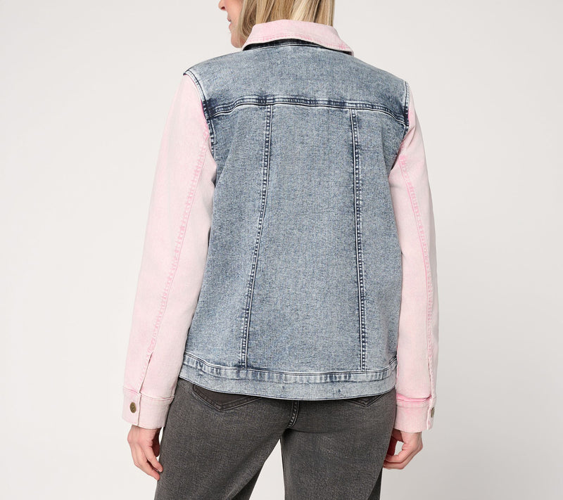 LOGO by Lori Goldstein Special Edition Mixed Media Denim Jacket — View 3
