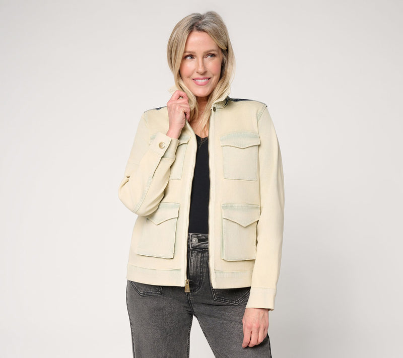 LOGO by Lori Goldstein Special Edition Mixed Media Denim Jacket — View 8