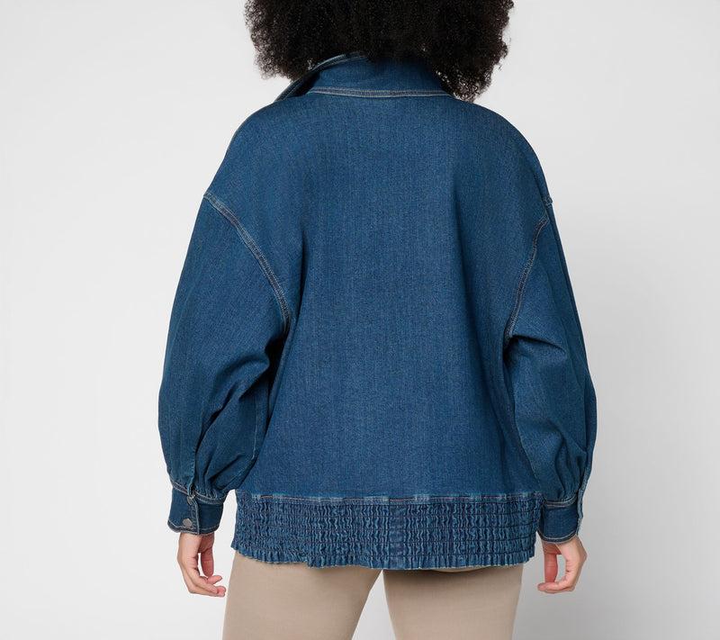 Peace Love World Black Label Denim Jacket w/ Billow Sleeve — View 4