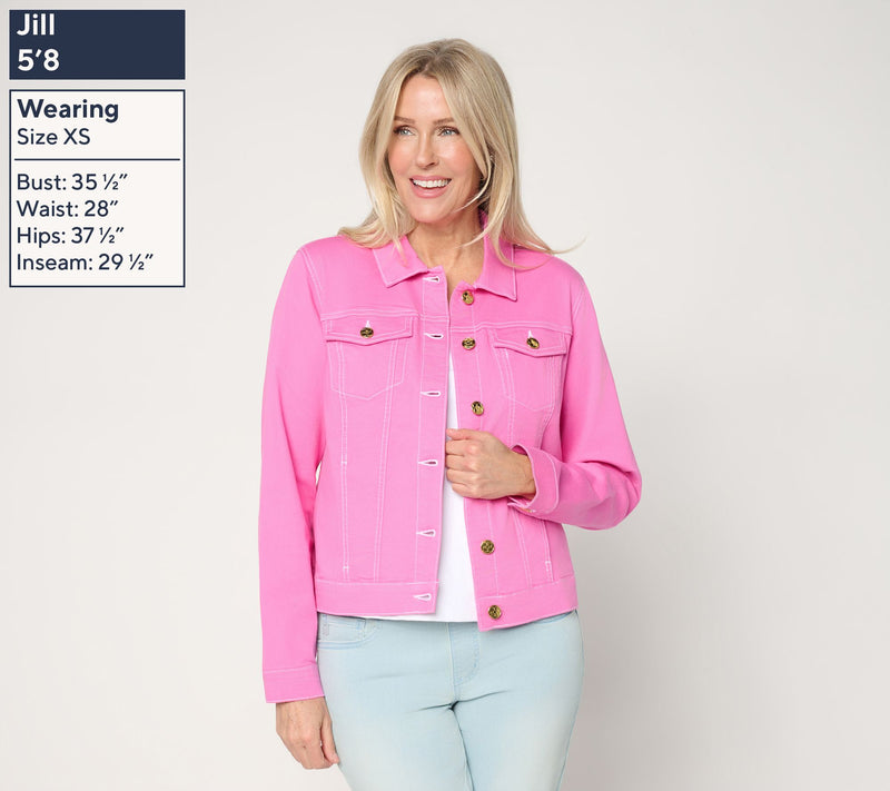 Belle by Kim Gravel TripleLuxe Topstitched Jean Jacket — View 3