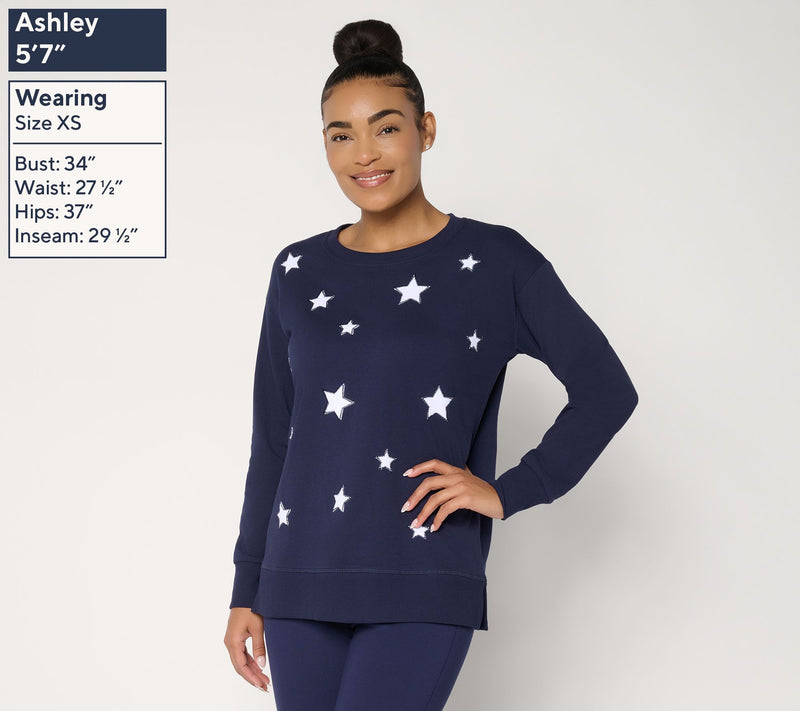 Belle by Kim Gravel French Terry Oh My Stars! Slouchy Top — View 3