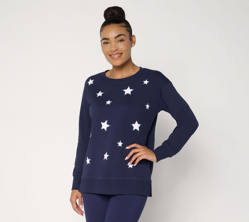 Belle by Kim Gravel French Terry Oh My Stars! Slouchy Top — View 12