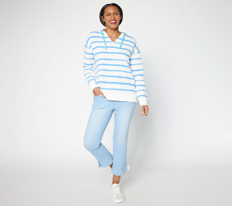 Belle by Kim Gravel French Terry Boardwalk Stripe Hoodie — View 5