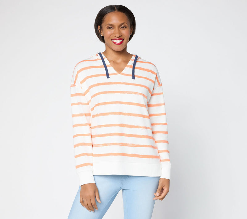 Belle by Kim Gravel French Terry Boardwalk Stripe Hoodie — View 11