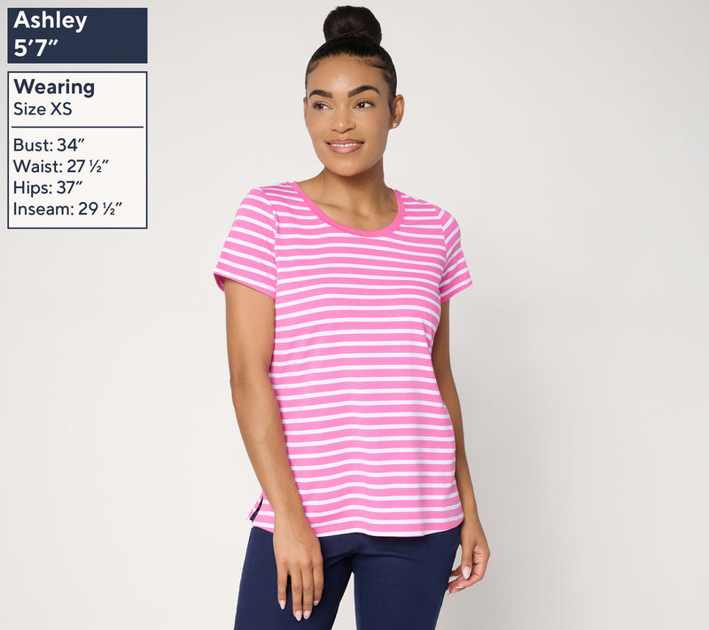 Belle by Kim Gravel TripleLuxe Knit Tonal Stripe Top — View 7