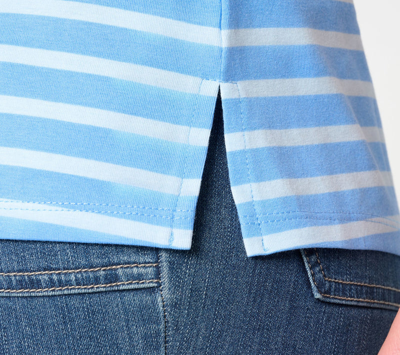 Belle by Kim Gravel TripleLuxe Knit Tonal Stripe Top — View 10