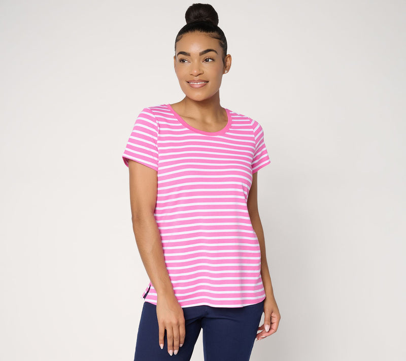 Belle by Kim Gravel TripleLuxe Knit Tonal Stripe Top — View 15