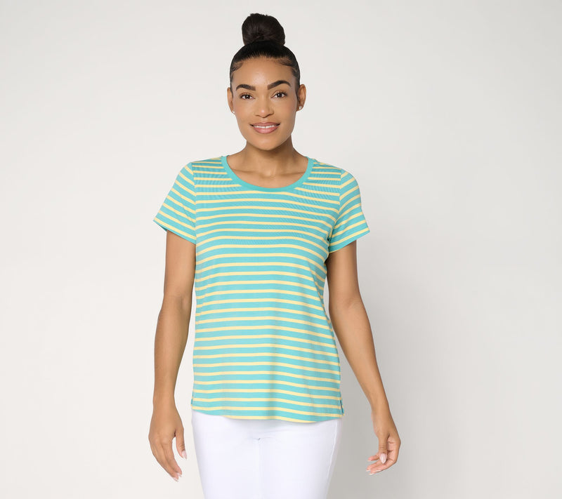 Belle by Kim Gravel TripleLuxe Knit Tonal Stripe Top — View 16