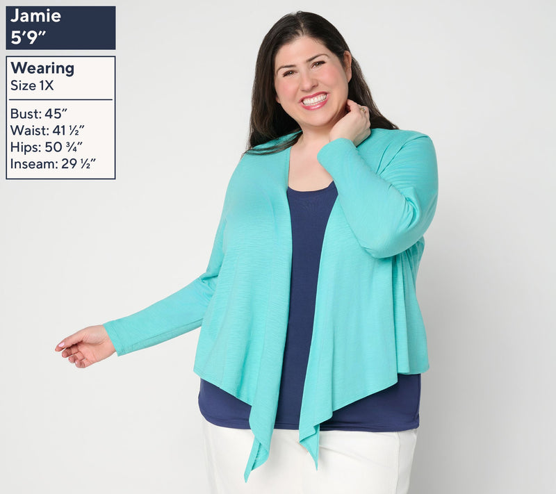 Belle by Kim Gravel Slub Knit Seas the Look Shrug — View 2