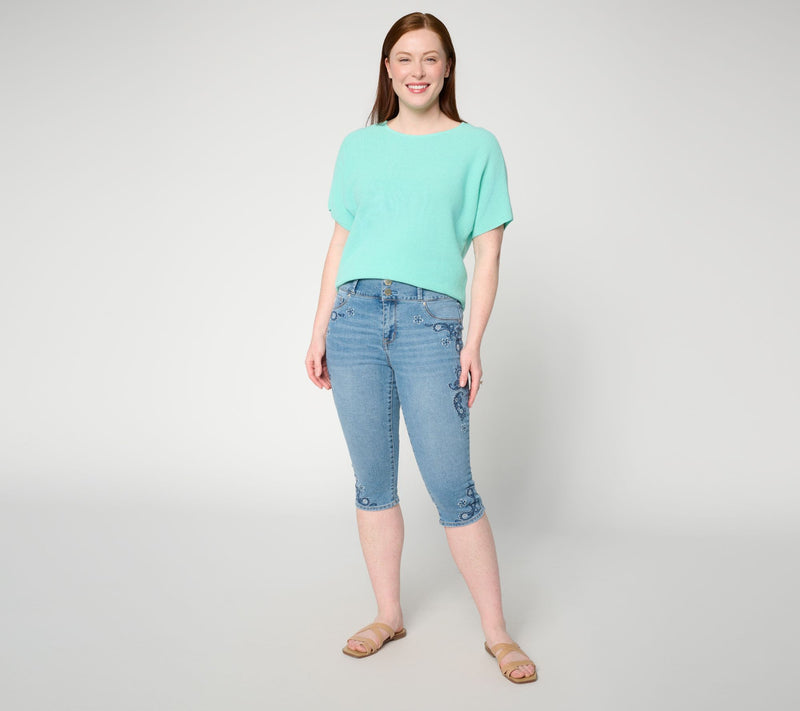 Seven7 Jeans No Gap Skimmer Jeans- Desert Dust Embroidery — View 6