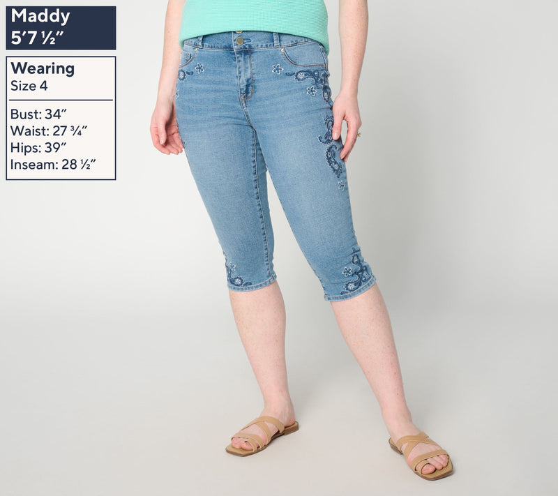 Seven7 Jeans No Gap Skimmer Jeans- Desert Dust Embroidery — View 4