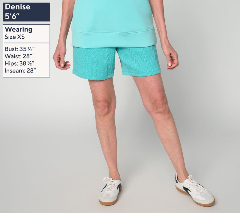 Belle by Kim Gravel Petite Cable Chic Textured Short — View 3