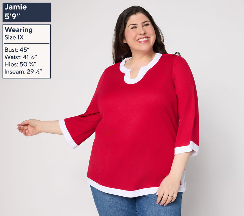 Belle by Kim Gravel Regular Cabana Knit Yacht Club Tunic — View 12