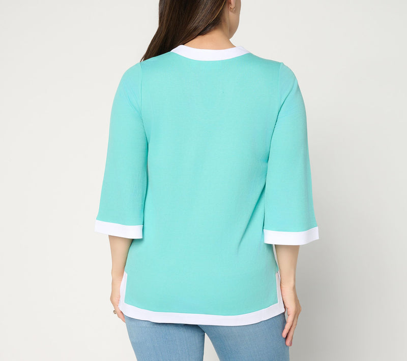 Belle by Kim Gravel Petite Cabana Knit Yacht Club Tunic — View 14