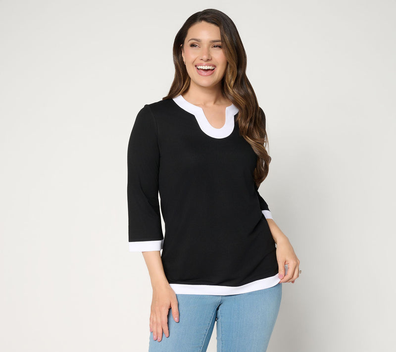 Belle by Kim Gravel Petite Cabana Knit Yacht Club Tunic — View 5