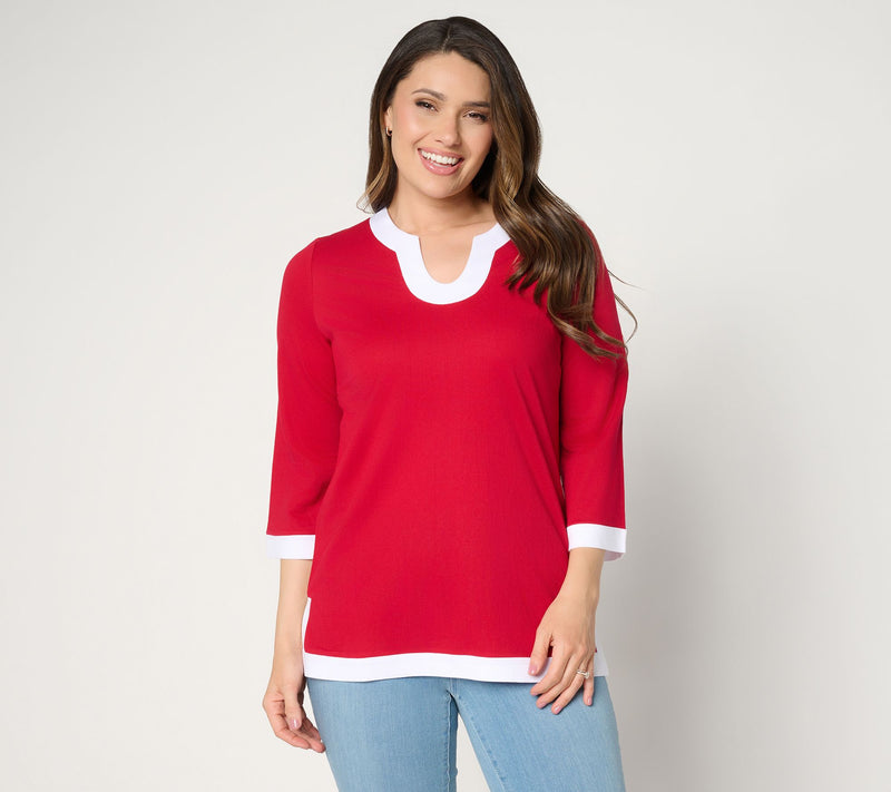 Belle by Kim Gravel Petite Cabana Knit Yacht Club Tunic — Main view