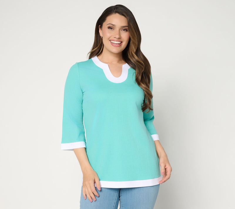 Belle by Kim Gravel Petite Cabana Knit Yacht Club Tunic — View 7
