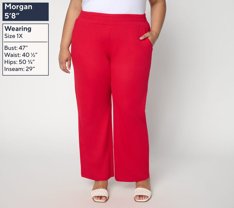 Belle by Kim Gravel Regular Cabana Knit Yacht Club Solid Pant — View 2