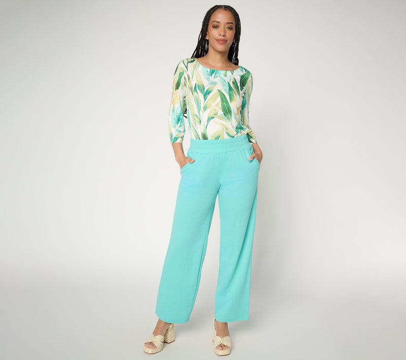 Belle by Kim Gravel Petite Cabana Knit Yacht Club Solid Pant — View 5