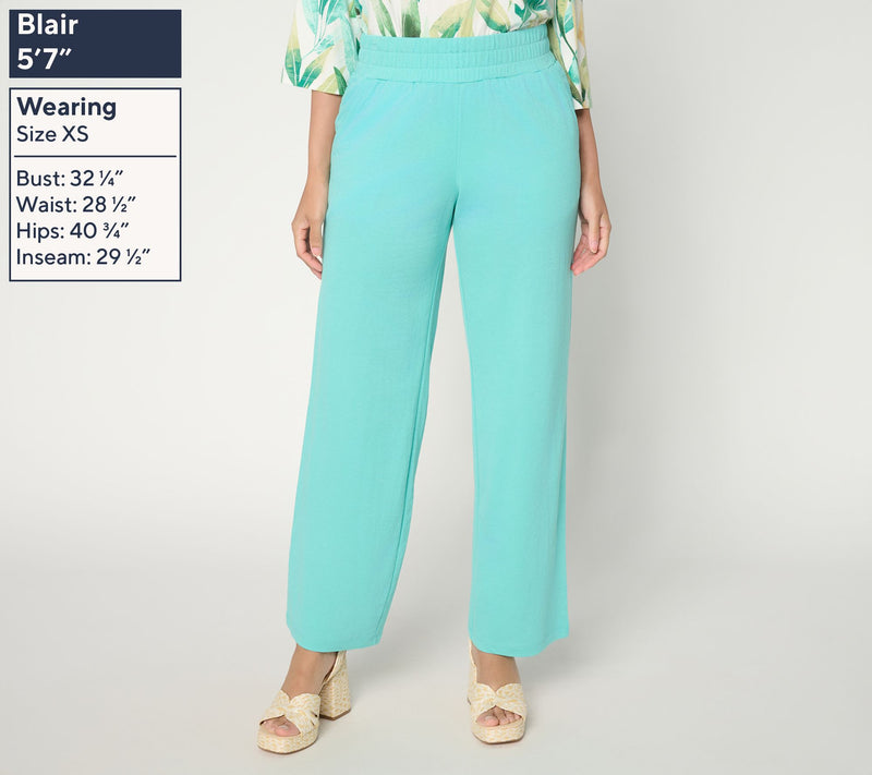 Belle by Kim Gravel Petite Cabana Knit Yacht Club Solid Pant — View 3